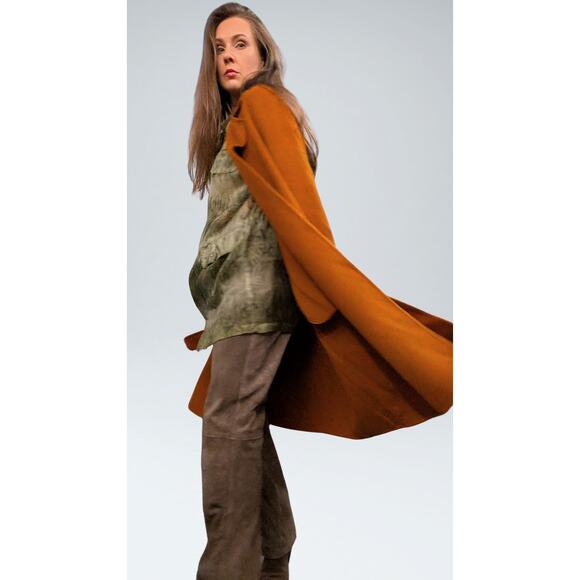 Pissenlit Brown Cashmere Wool Wrap Coat — Oversized Belted, NWT - Picture 7 of 7